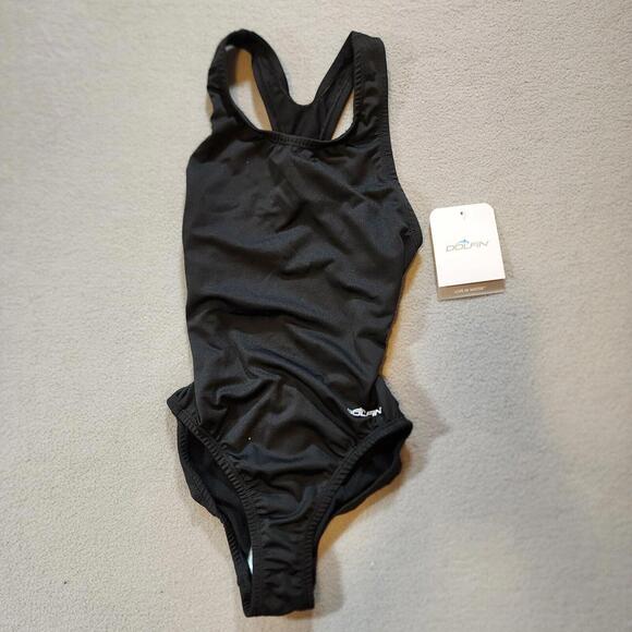 Dolfin‎ Womens Black One Piece Bathing Suit  Size  XS  NWT - Picture 1 of 4